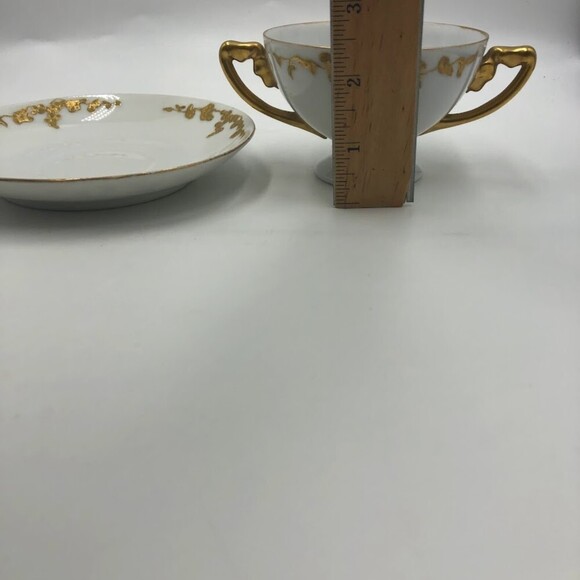 Vintage Rosenthale Tea Cup and Saucer Set Bavaria Two Handles Gold Trim - Picture 13 of 14